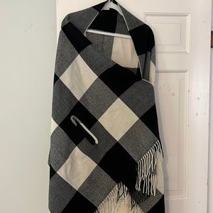 J. Crew wrap. Black and white with arm holes.
